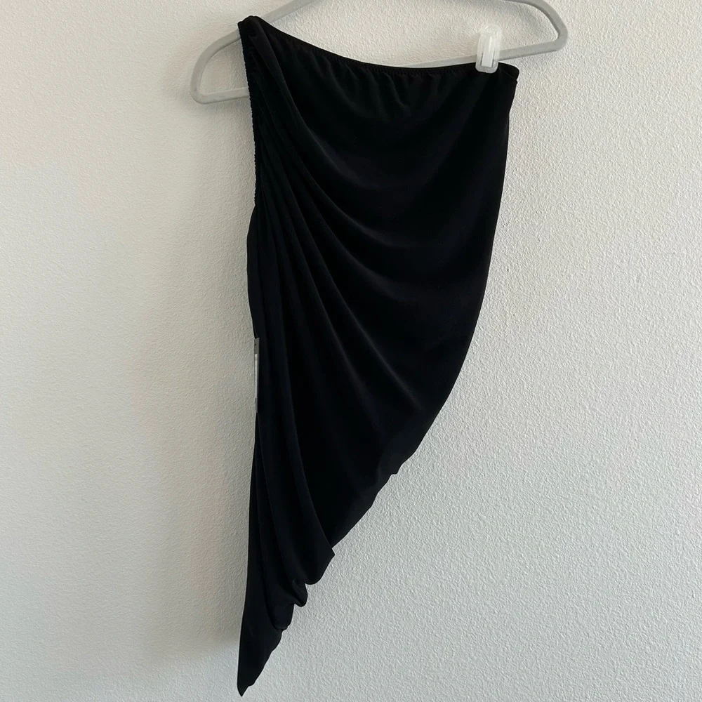NEW Norma Kamali Diana One-Shoulder Ruched One-Piece Swimsuit